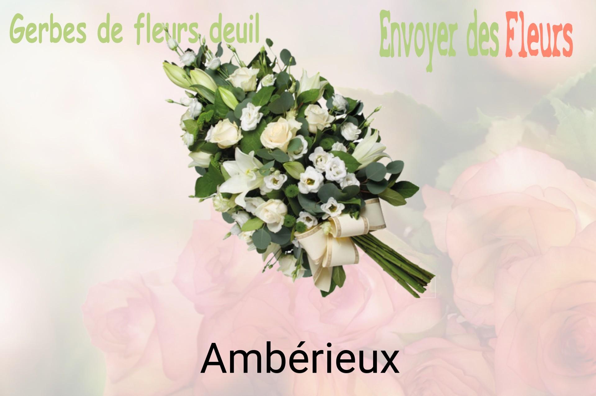 Gerbe de fleurs de deuil livrée à Ambérieux